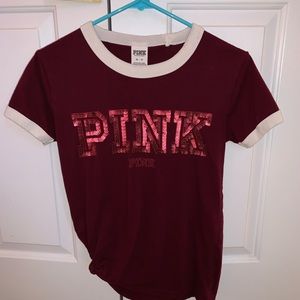Victoria Secret PINK maroon t-shirt